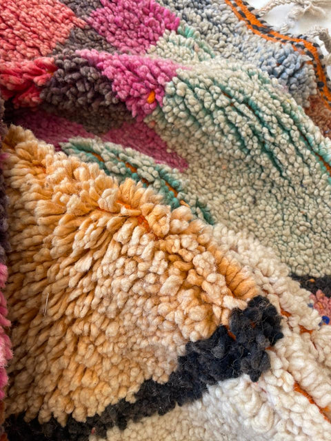 Moroccan rug – Vintage wool Berber rug – Colorful Berber rug - wool Berber rug – Boujaad area rug - Living room rug - 9.8 x 6.8 ft rug - handmade rugs