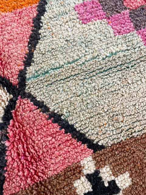 Moroccan rug – Vintage wool Berber rug – Colorful Berber rug - wool Berber rug – Boujaad area rug - Living room rug - 9.8 x 6.8 ft rug - handmade rugs