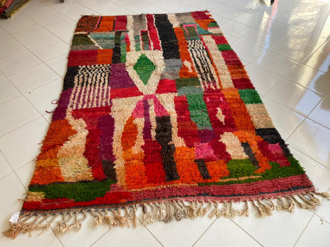 Moroccan rug – Vintage wool Berber carpet – colorful rug - Beni Ourain rug – Boujaad area rug - Living room rug - 8x10 rug - handmade rugs