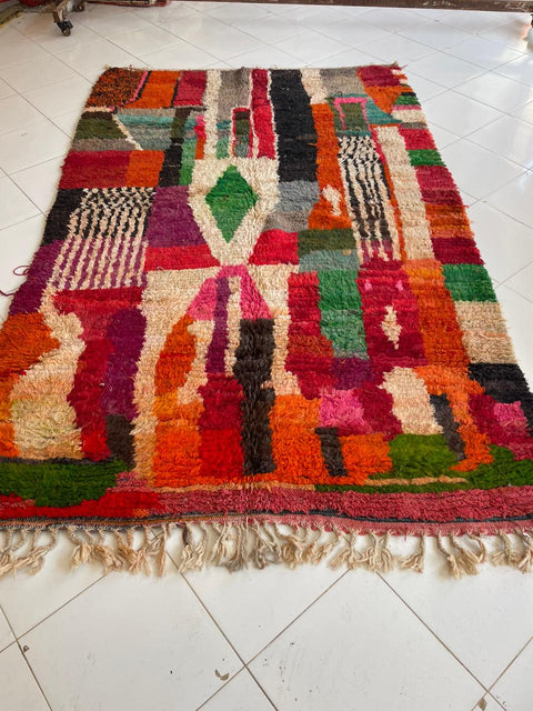 Moroccan rug – Vintage wool Berber carpet – colorful rug - Beni Ourain rug – Boujaad area rug - Living room rug - 8x10 rug - handmade rugs