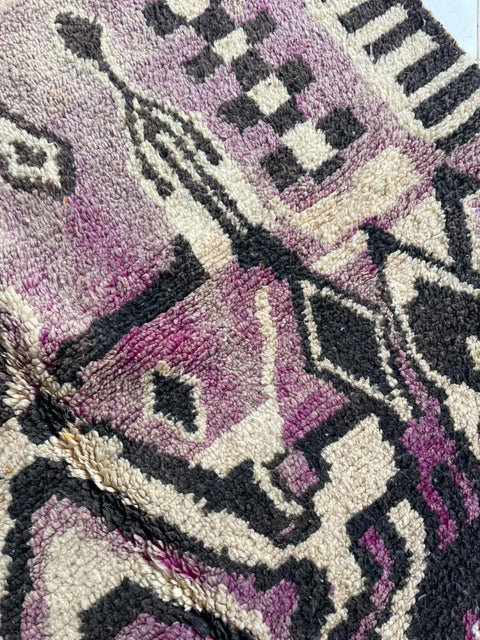 Moroccan Boujaad rug – Vintage wool Berber rug – Boujaad Berber rug - wool Berber rug – Beni Ourain area rug - Living room rug - 9.1 x 6.3 ft rug - handmade rugs