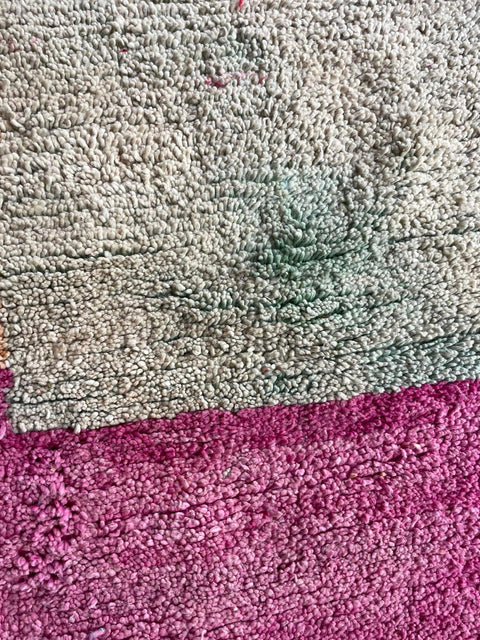 Moroccan Pink Boujaad rug – Vintage wool Berber rug – Boujaad Berber rug - pink wool Berber rug – Beni Ourain area rug - Living room rug - 9.5 x 6.3 ft rug - handmade rugs
