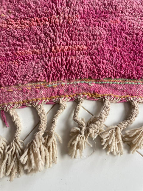 Moroccan Pink Boujaad rug – Vintage wool Berber rug – Boujaad Berber rug - pink wool Berber rug – Beni Ourain area rug - Living room rug - 9.5 x 6.3 ft rug - handmade rugs