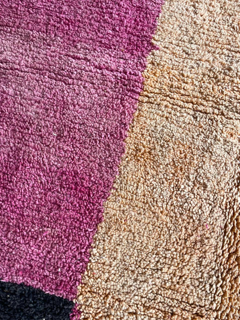 Moroccan Pink Boujaad rug – Vintage wool Berber rug – Boujaad Berber rug - pink wool Berber rug – Beni Ourain area rug - Living room rug - 9.5 x 6.3 ft rug - handmade rugs