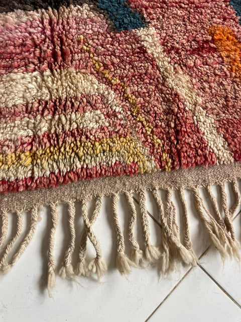 Moroccan Boujaad rug – Vintage wool Berber rug – Boujaad Berber rug - wool Berber rug – Beni Ourain area rug - Living room rug - 9.8 x 6.3 ft rug - handmade rugs