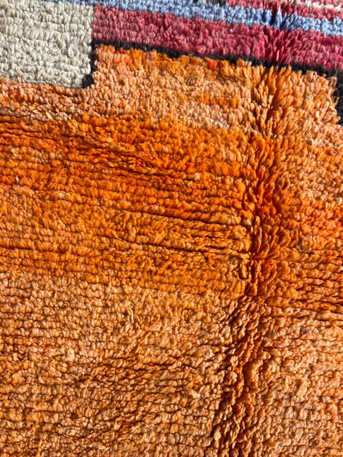 Moroccan Boujaad rug – Vintage wool Berber rug – Boujaad Berber rug - wool Berber rug – Beni Ourain area rug - Living room rug - 9.8 x 6.3 ft rug - handmade rugs