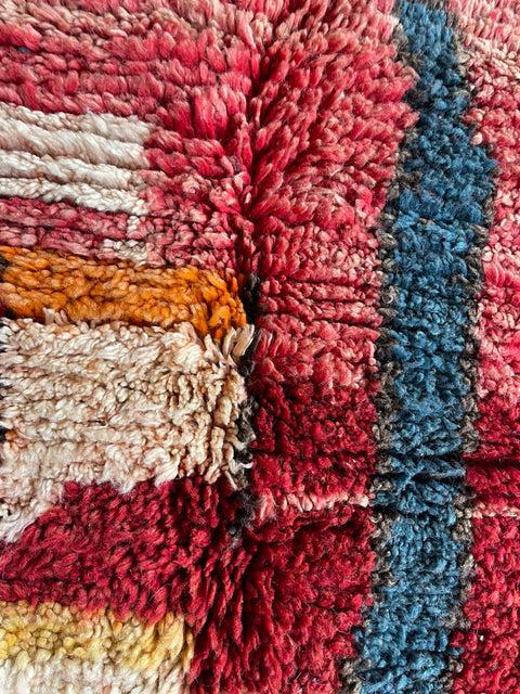Moroccan Boujaad rug – Vintage wool Berber rug – Boujaad Berber rug - wool Berber rug – Beni Ourain area rug - Living room rug - 9.8 x 6.3 ft rug - handmade rugs