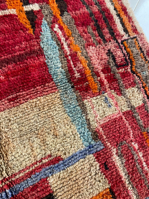 Moroccan Boujaad rug – Vintage wool Berber rug – Boujaad Berber rug - wool Berber rug – Beni Ourain area rug - Living room rug - 9.8 x 6.3 ft rug - handmade rugs