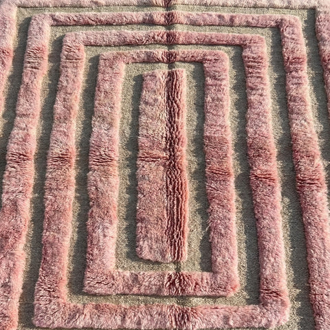 Pink Handmade Moroccan Rug - Custom Living Room Area Beni Rugs