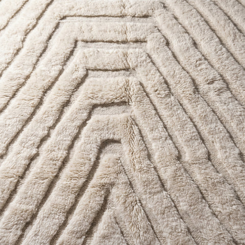White Grid Modern Handmade Moroccan Rug - Custom Living Room Wool Area Beni Rugs