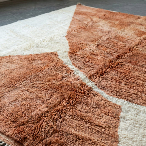 Terracotta Handmade Moroccan Rug - Custom Living Room Area Beni Rugs