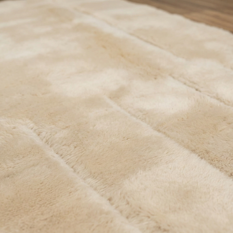 Cream Tufted Modern Handmade Moroccan Rug - Custom Living Room Area Beni Rugs