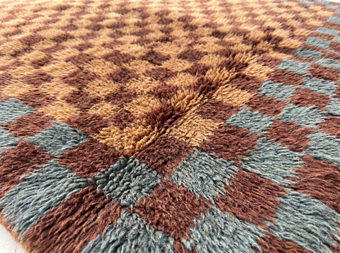 Burgundy Modern Handmade Moroccan Rug - Custom Living Room Area Beni Rugs