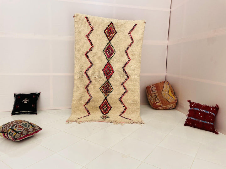 Azilal Moroccan Rug, Handmade azilal Rug, Authentic Moroccan Rug, Abstract Berber Rug, multicolor Wool Rug, Sheep Wool Rug, Bohemian Rug. - Africancreates