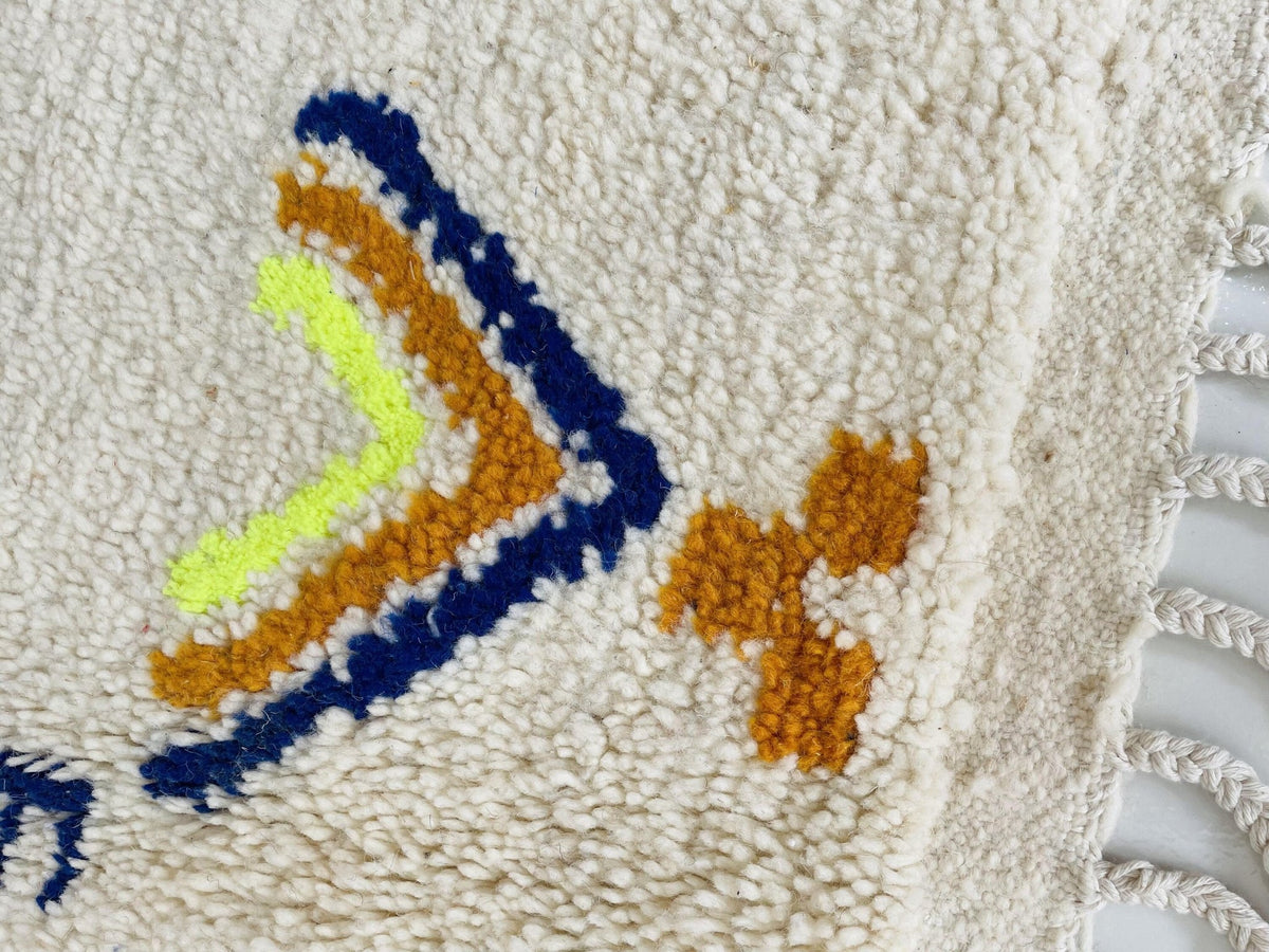 Azilal Moroccan Rug, Handmade azilal Rug, Authentic Moroccan Rug, Abstract Berber Rug, multicolor Wool Rug, Sheep Wool Rug, Bohemian Rug. - Africancreates