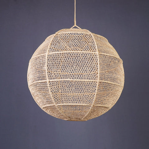 Ball pendant light in lace raffia Lace lampshade - Africancreates