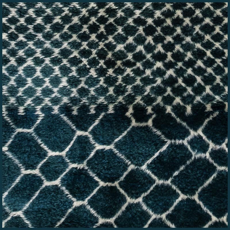 Black & Cream Fine Mesh Band Runner Design Custom Moroccan Rug - Africancreates