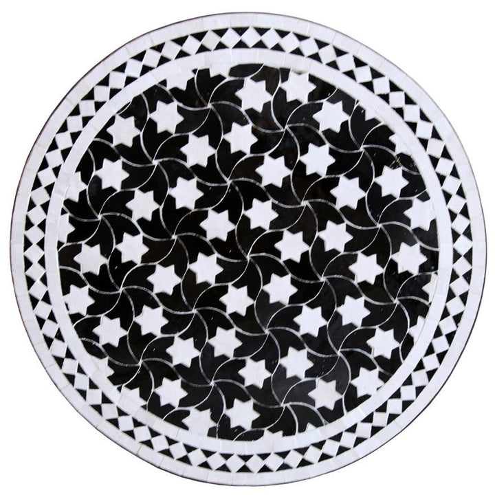 Black Moroccan mosaic table | Bistro table | Zellij Table | Tea table | Oriental table |moroccan table design - Africancreates
