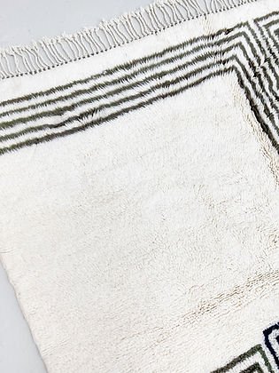 Corner view highlighting the black and white striped design.