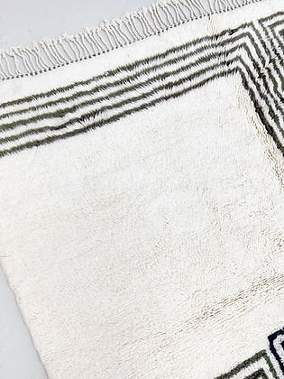 Black stripes Modern contemporary design Beni Ourain Berber area Moroccan Mrirt 8x10 rugs | wool handmade Moroccan 9x12 rugs - Africancreates