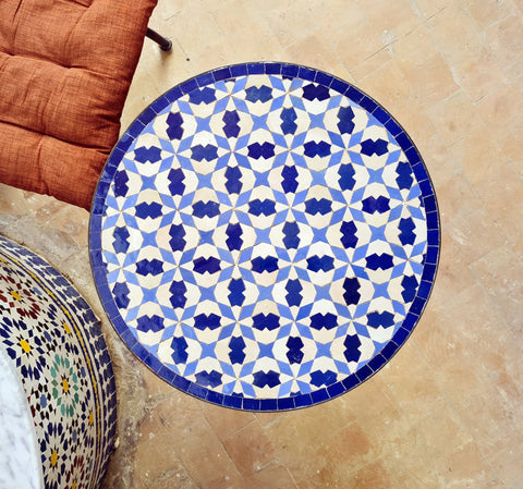 Blue Emerold Moroccan mosaic table | Bistro table | Arabic Table | Tea table | chocolate Oriental table |moroccan table design - Africancreates