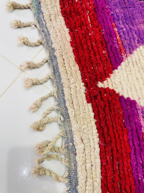 Boujad Moroccan Rug, Handmade Boujaad Rug, Authentic Moroccan Rug, Abstract Berber Rug, Purple pink Wool Rug, Sheep Wool Rug, Bohemian Rug. - Africancreates