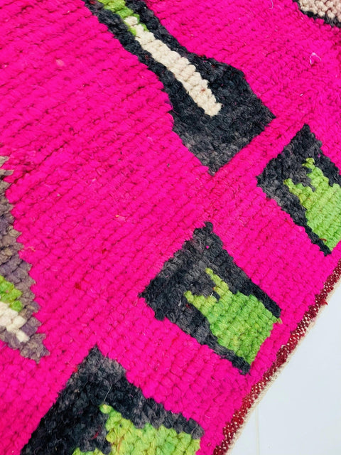 Boujad Moroccan Rug, Handmade Boujaad Rug, Authentic Moroccan Rug, Abstract Berber Rug, Purple pink Wool Rug, Sheep Wool Rug, Bohemian Rug. - Africancreates
