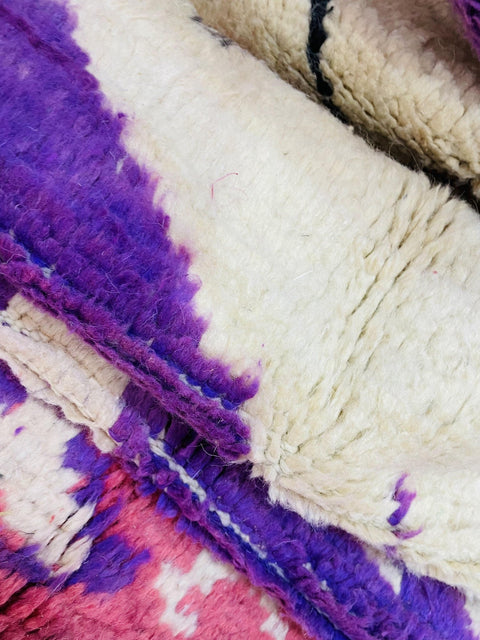 Boujad Moroccan Rug, Handmade Boujaad Rug, Authentic Moroccan Rug, Abstract Berber Rug, Purple red Wool Rug, Sheep Wool Rug, Bohemian Rug. - Africancreates