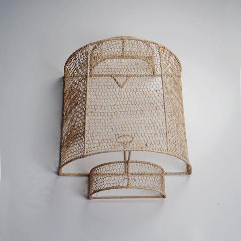 Braided raffia wall lamp - Octagonal - Africancreates