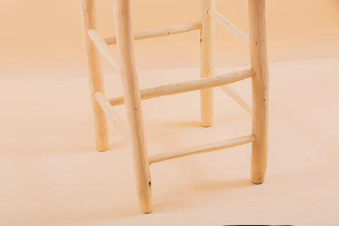 Chaise haute de bar en bois et corde, tabouret de bar - Africancreates