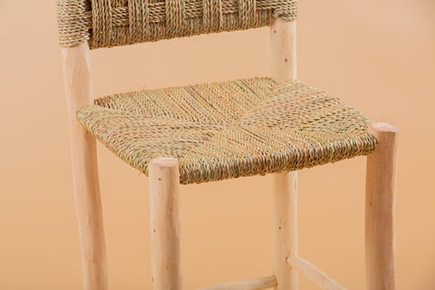 Chaise haute de bar en bois et corde, tabouret de bar - Africancreates