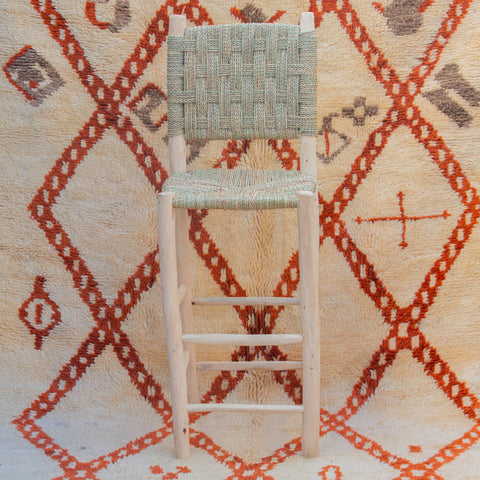 Chaise haute de bar en bois et corde, tabouret de bar - Africancreates