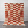 Checkered Terracotta Moroccan Rug - Custom Living Room Area Beni Ourain Rugs - Africancreates
