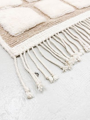 Checkered tufted Modern contemporary design Beni Ourain Berber area Moroccan Mrirt 8x10 rugs | wool handmade Moroccan 9x12 rugs - Africancreates