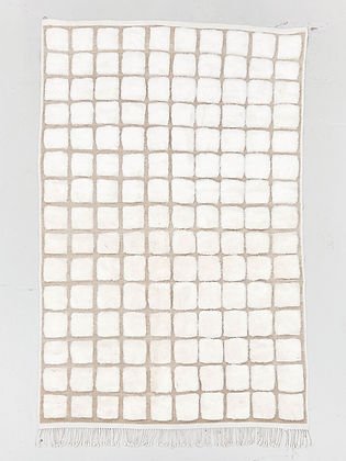 Checkered tufted Modern contemporary design Beni Ourain Berber area Moroccan Mrirt 8x10 rugs | wool handmade Moroccan 9x12 rugs - Africancreates