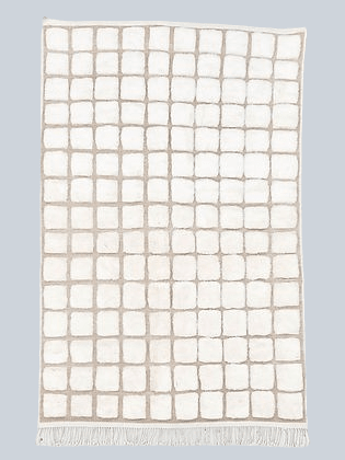 Checkered tufted Modern contemporary design Beni Ourain Berber area Moroccan Mrirt 8x10 rugs | wool handmade Moroccan 9x12 rugs - Africancreates