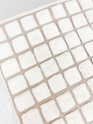 Checkered tufted Modern contemporary design Beni Ourain Berber area Moroccan Mrirt 8x10 rugs | wool handmade Moroccan 9x12 rugs - Africancreates