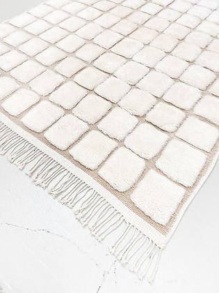 Checkered tufted Modern contemporary design Beni Ourain Berber area Moroccan Mrirt 8x10 rugs | wool handmade Moroccan 9x12 rugs - Africancreates
