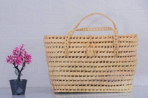 Coffre de rangement en osier - Coffre de rangement et panier en feuille de palmier 50 cm - Africancreates