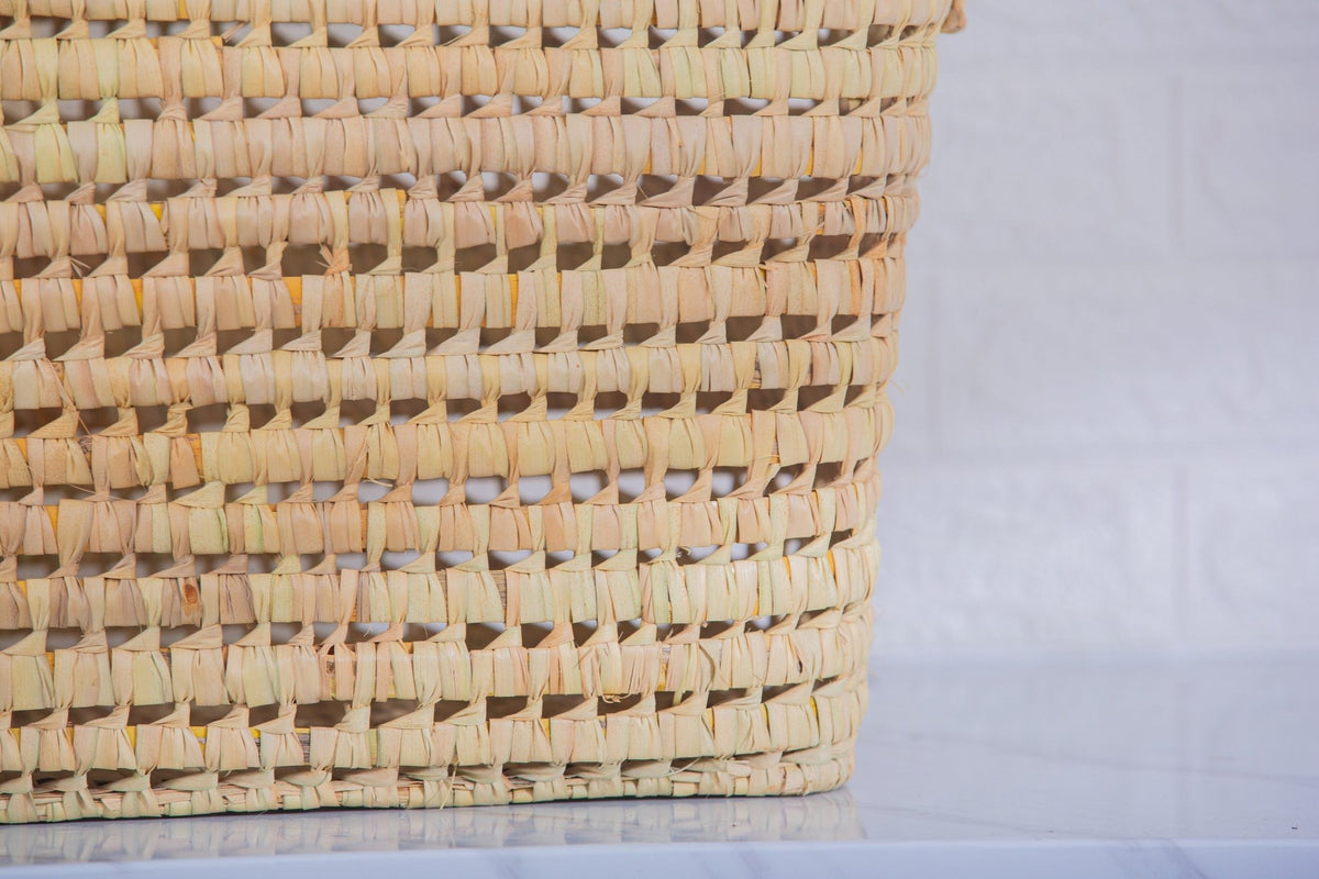 Coffre de rangement en osier - Coffre de rangement et panier en feuille de palmier 60 cm - Africancreates