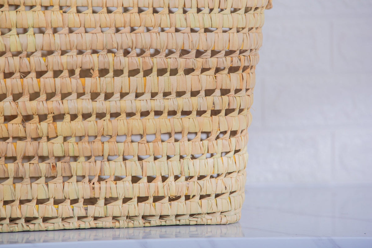 Coffre de rangement en osier - Coffre de rangement et panier en feuille de palmier 60 cm - Africancreates