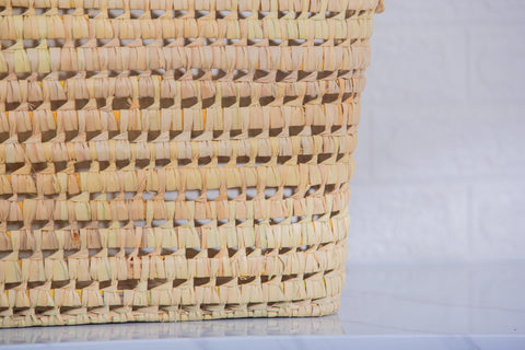 Coffre de rangement en osier - Coffre de rangement et panier en feuille de palmier 60 cm - Africancreates