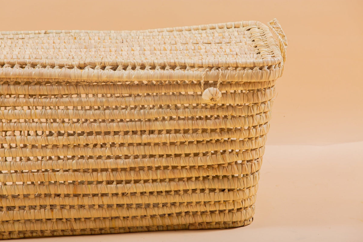 Coffre de rangement en osier - Coffre de rangement et panier en feuille de palmier 80 cm - Africancreates