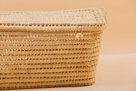 Coffre de rangement en osier - Coffre de rangement et panier en feuille de palmier 80 cm - Africancreates