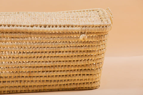 Coffre de rangement en osier - Coffre de rangement et panier en feuille de palmier 80 cm - Africancreates