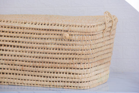 Coffre de rangement Trio en osier - 3 Coffres de rangement en feuilles de palmier Panier de rangement 80+60+50 cm - Africancreates