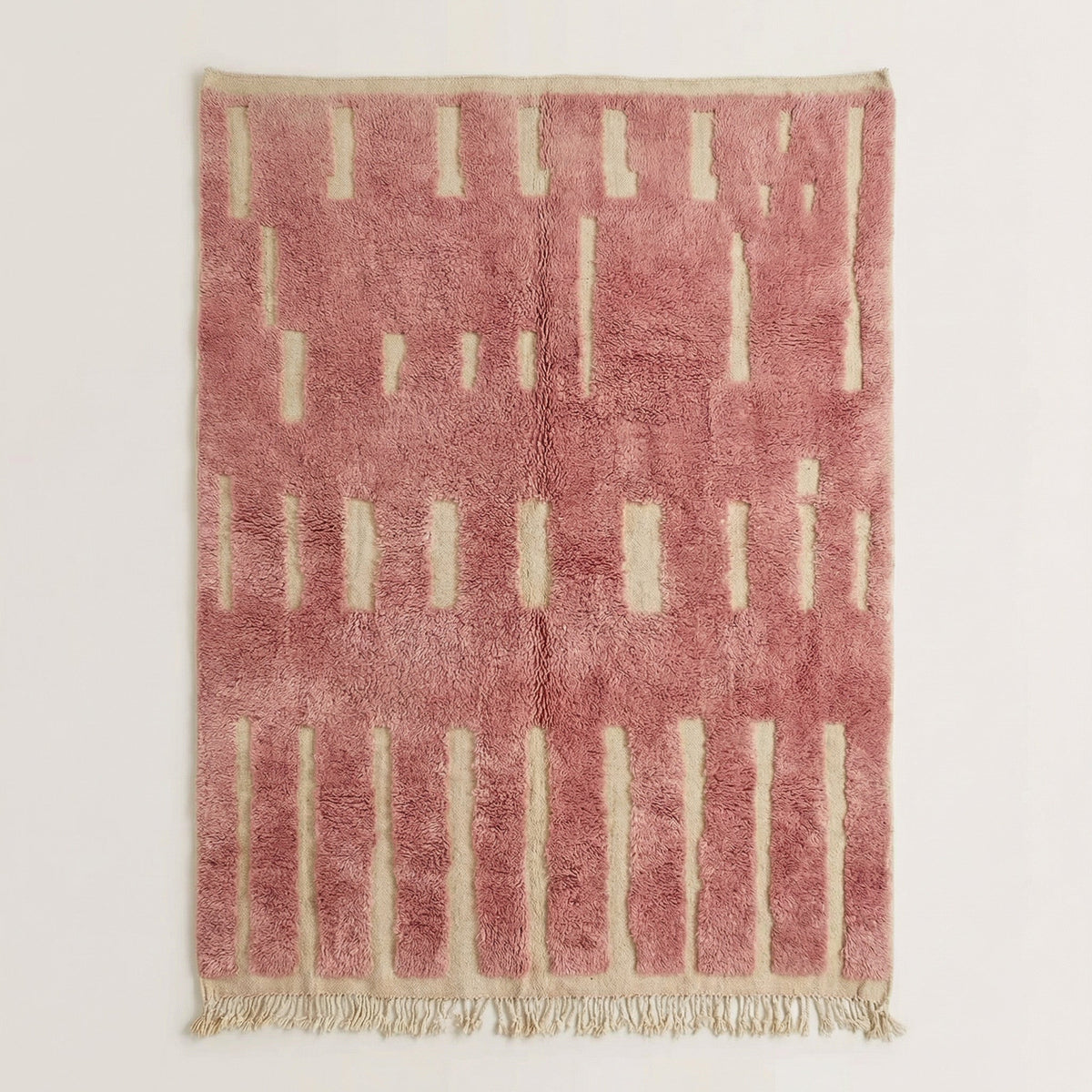 Coral Embossed Parallel Short Bars Custom Moroccan Rug - Africancreates