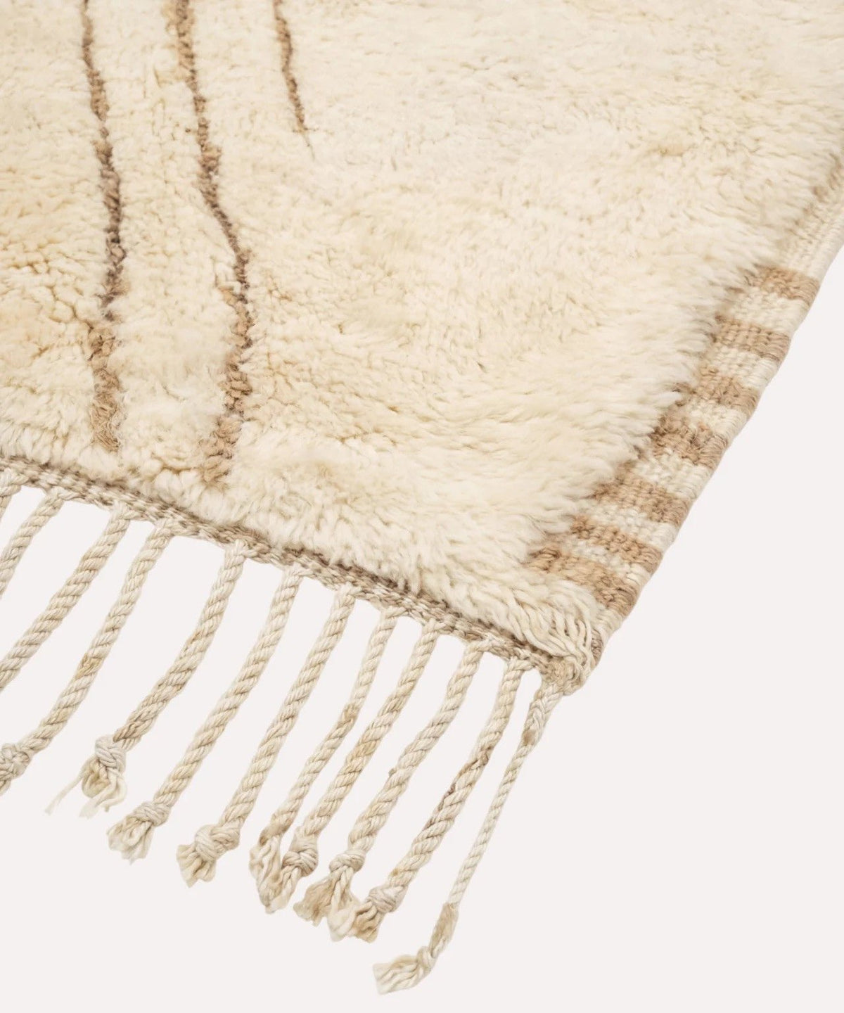 Cream Fine Curved Crossing Lines Custom Moroccan Rug - Africancreates