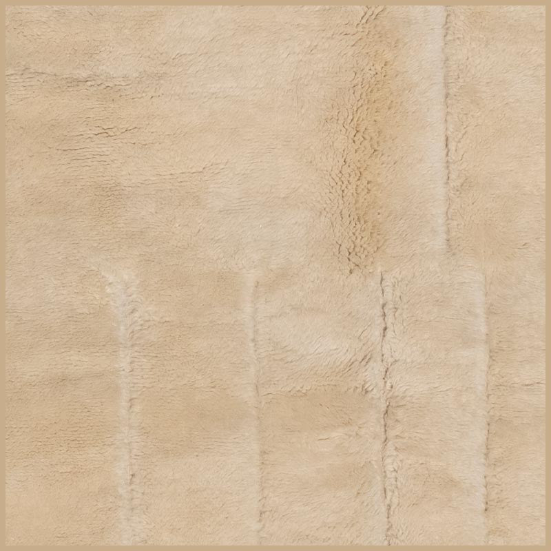 Cream Pale Rectangular Relief Field Custom Moroccan Rug - Africancreates