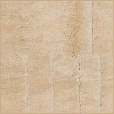 Cream Pale Rectangular Relief Field Custom Moroccan Rug - Africancreates